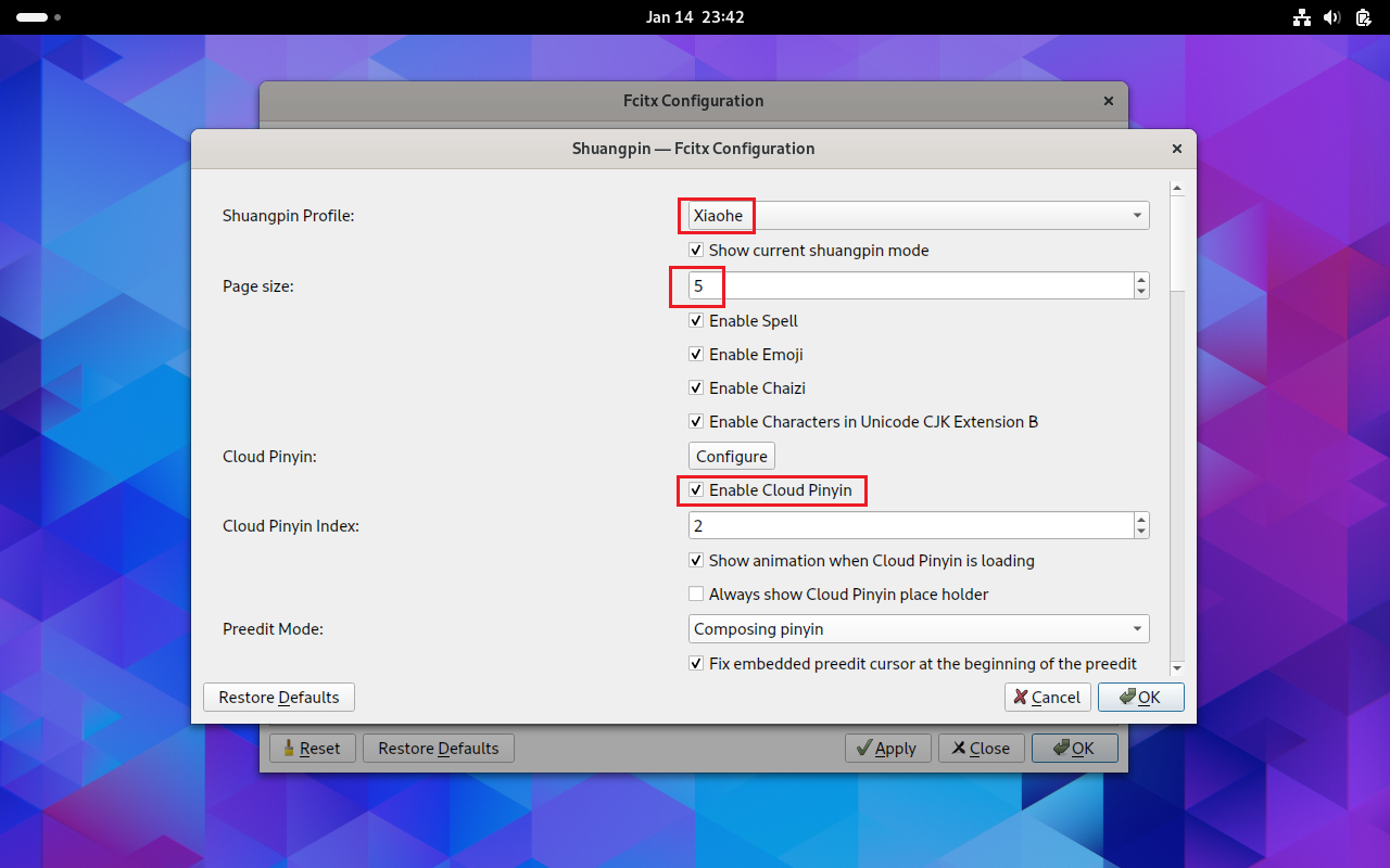 fcitx5 configuration