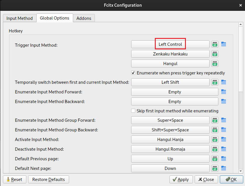 fcitx5 configuration